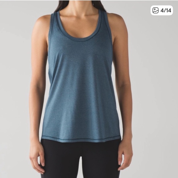 Lululemon Tie Back Singlet Tank Top Heathered Alberta Lake Blue - Picture 7 of 9